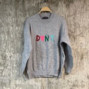 SWANK A POSH Women's Don't F$ With My Feelings Sweater Size OS In Gray